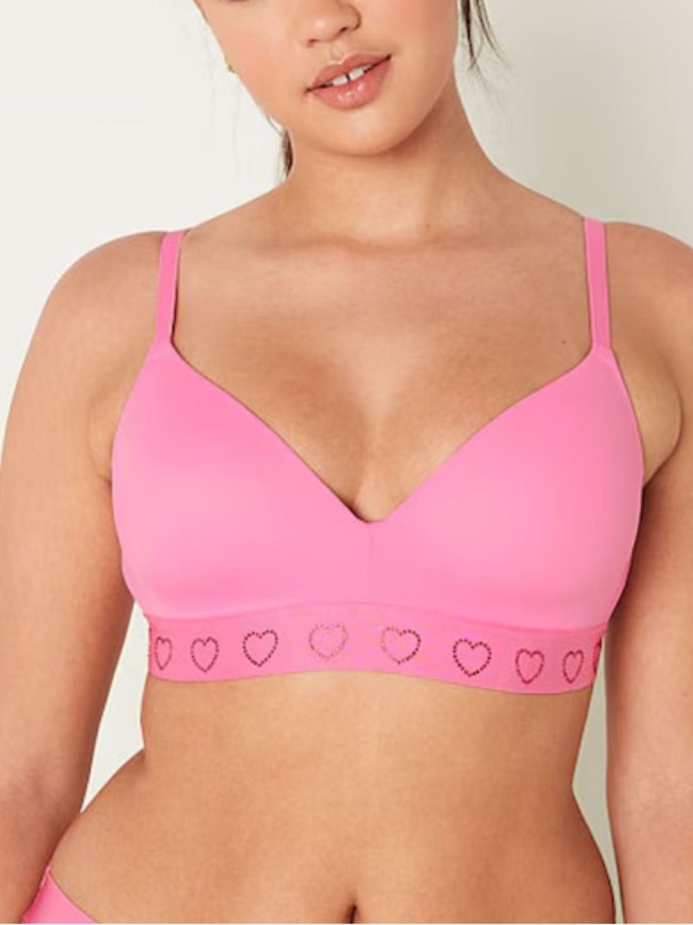 Victoria’s Secret PINK Dreamy Pink Heart Smooth Lightly Lined Non Wired T-Shirt